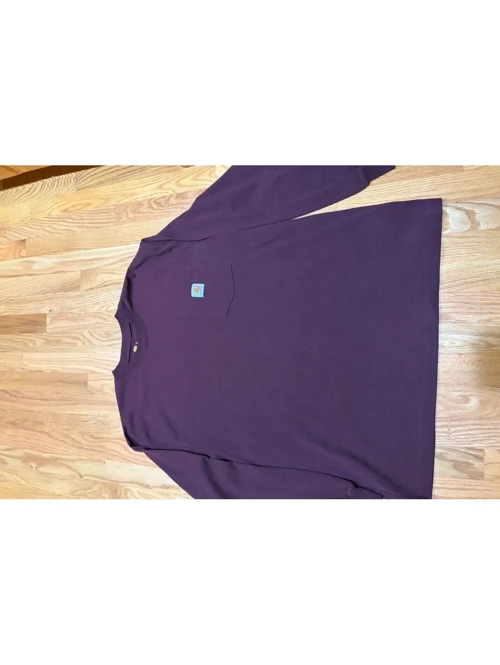 Men's Carhartt loose-fit long-sleeve pocket t-shirt burgundy L LARGE